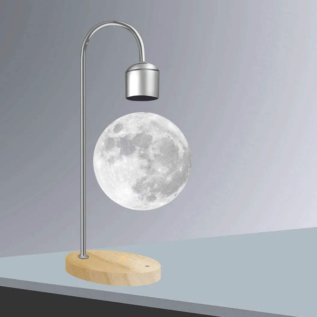 LED Creative Magnetic Levitation Decoration and Night Light with Wireless Charging Moon Lamp for Home